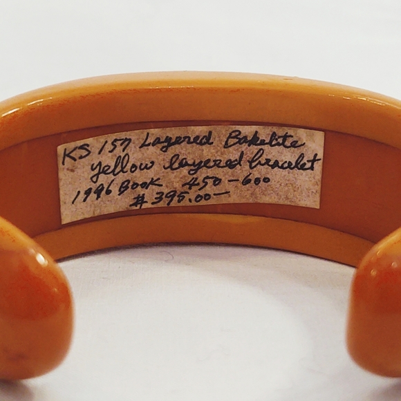 Vintage Butterscotch Layered Bakelite Cuff Bracelet - Picture 4 of 7